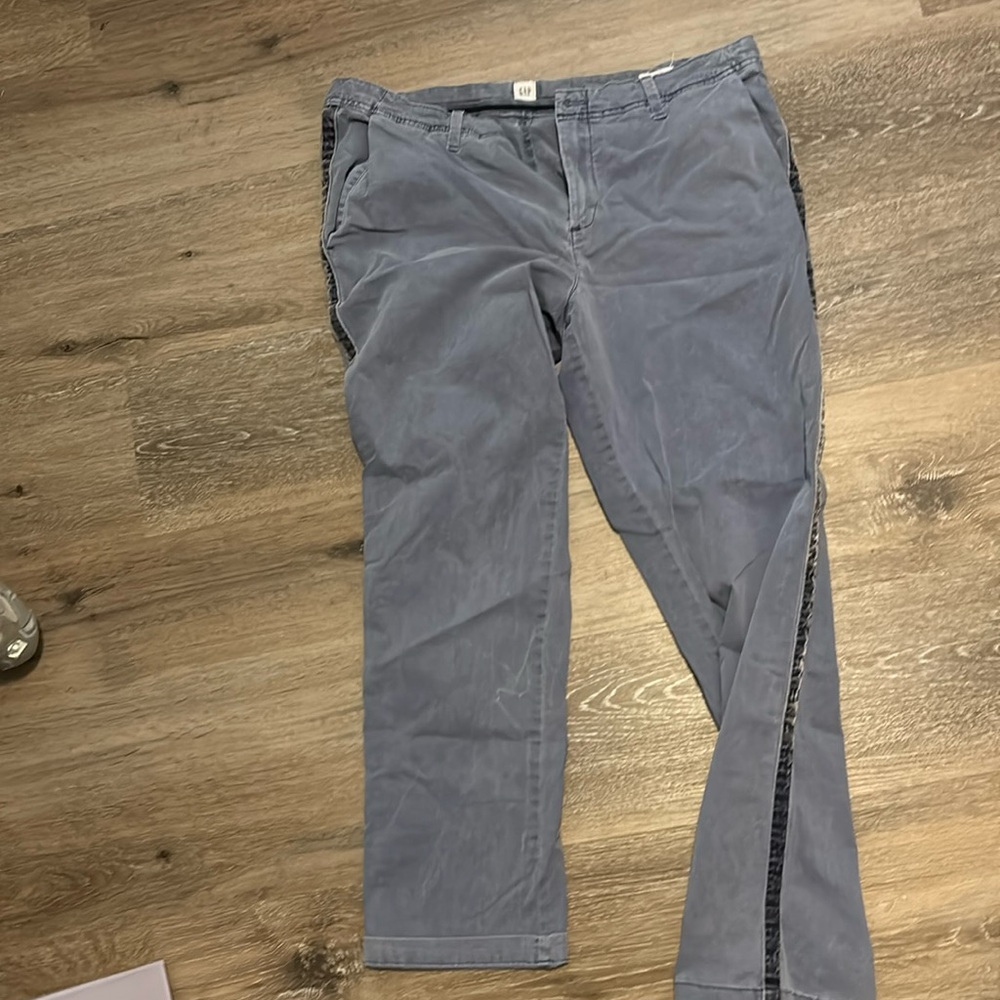 Gap girlfriend chino with velvet pin stripe